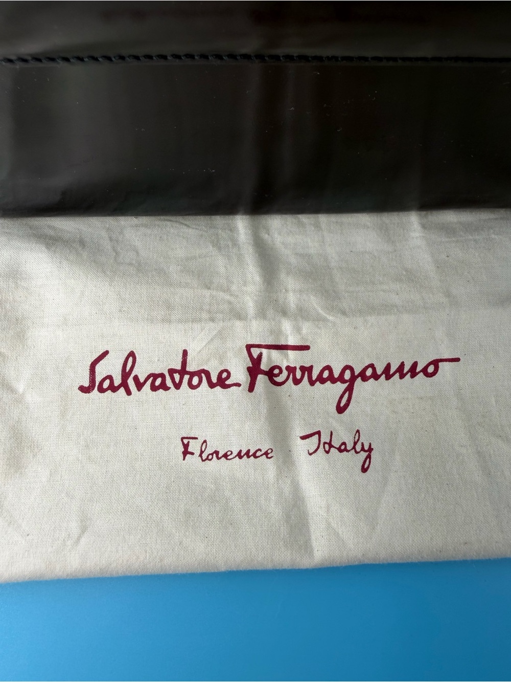 Salvatore Ferragamo Black Patent Leather Box Shoulder Bag Vintage 90s - Picture 2 of 12